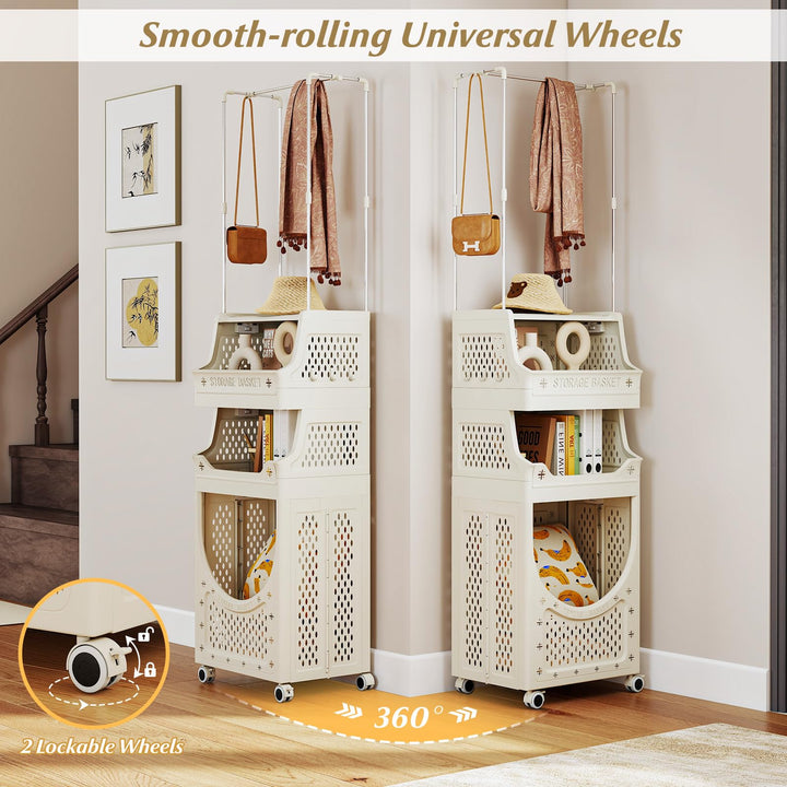 Giantex 4-Tier Laundry Cart with Hanging Rack