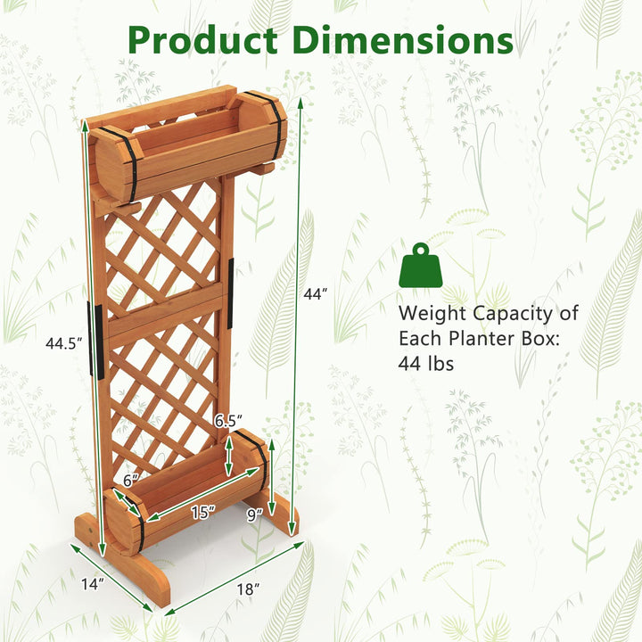 Giantex Raised Garden Bed with 2 Barrel Planters &amp; Trellis