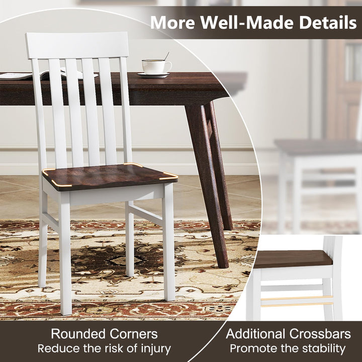 Giantex Wooden Dining Chairs Set of 2/4 with Hollowed Backrests &amp; Rubber Wood Seats