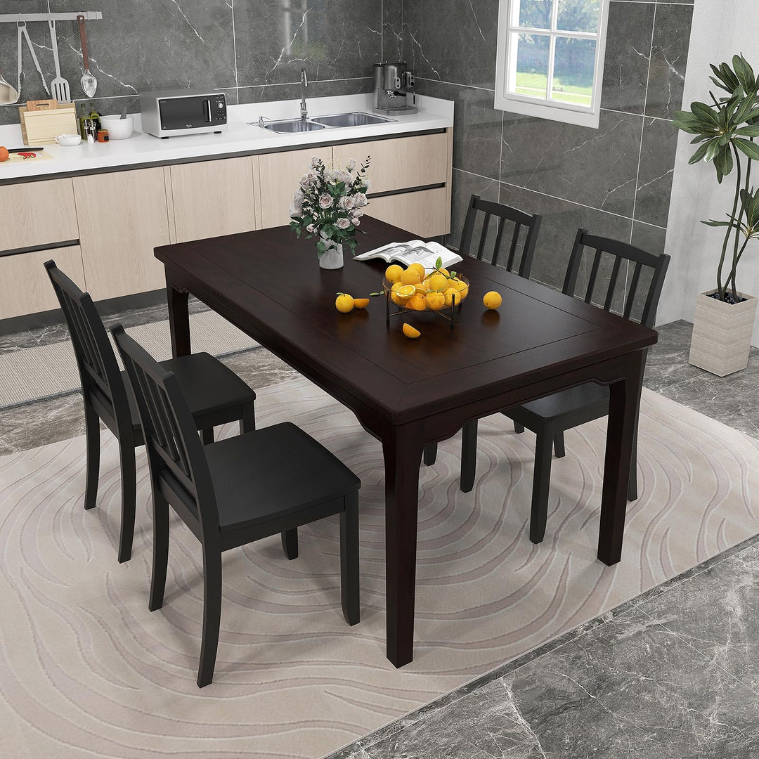 Giantex Farmhouse Dining Chairs Set of 2/4, Modern Kitchen Chairs w/Rubber Wood Legs &amp; Curved Backrest