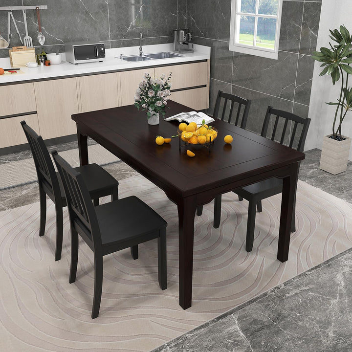 Giantex Farmhouse Dining Chairs Set of 2/4, Modern Kitchen Chairs w/Rubber Wood Legs &amp; Curved Backrest