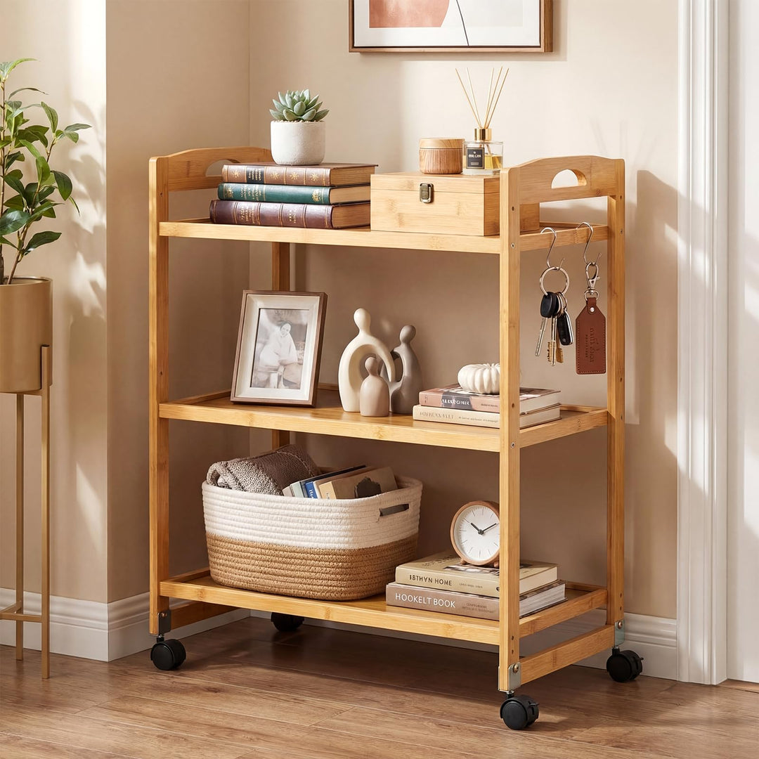 Giantex 3-Tier Rolling Storage Cart for Living Dining Room
