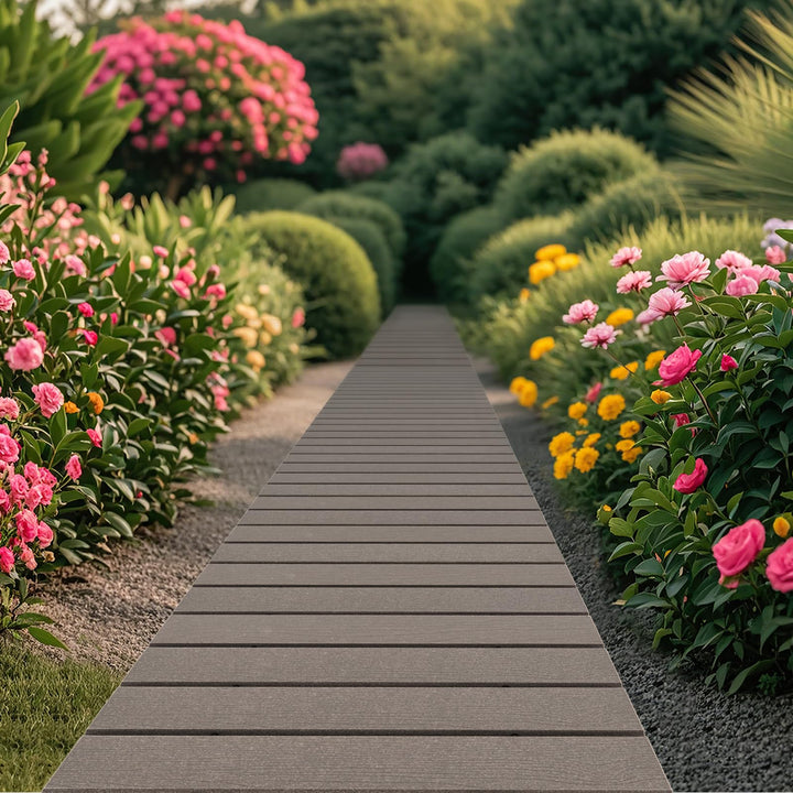 Giantex 8 FT Garden Pathway, Waterproof HDPE Outdoor Walkway with Non-Slip Surface (1/2)