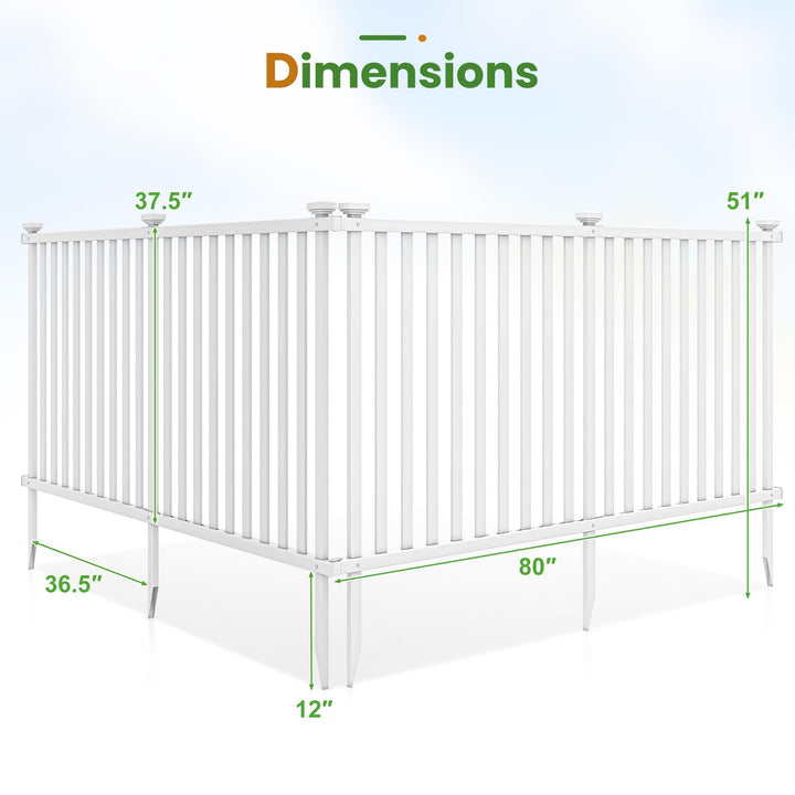 Giantex White Picket Fence - 2 Panels, 80&