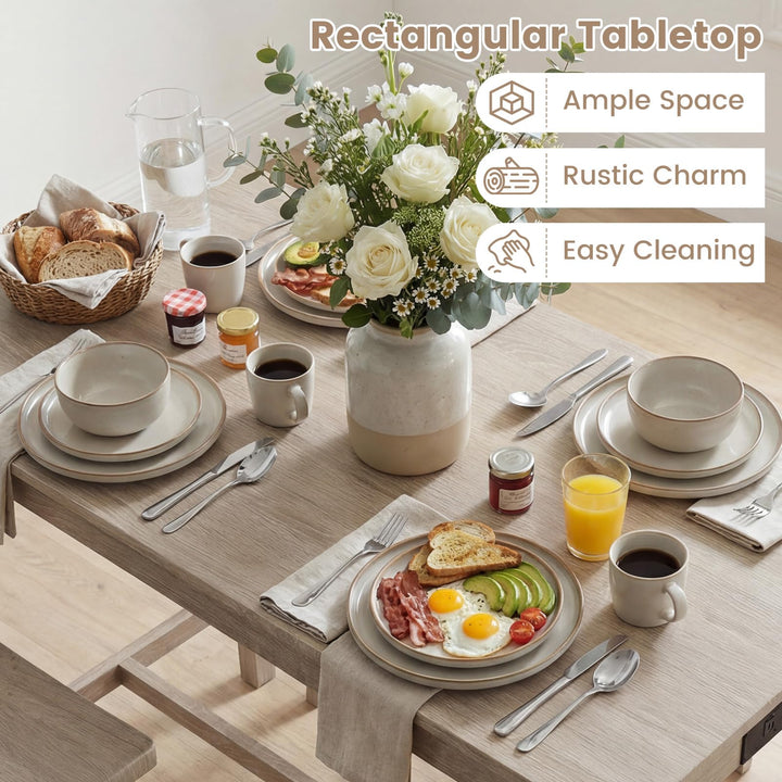 Giantex 4-Piece Counter Height Dining Table Set with Power Outlet