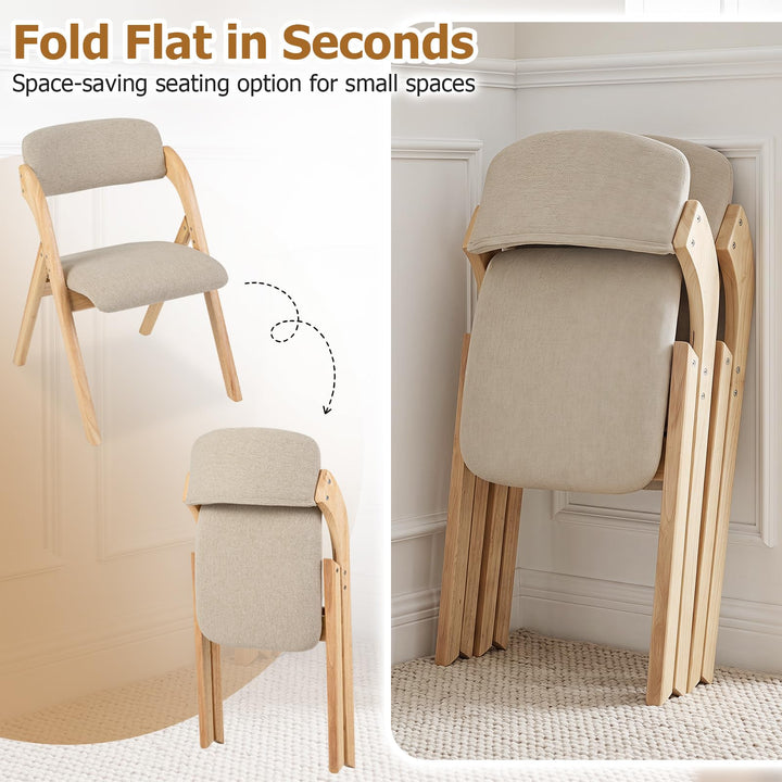 Giantex Folding Dining Chairs Set of 2/4 | Pre-Assembled Padded Kitchen Chairs