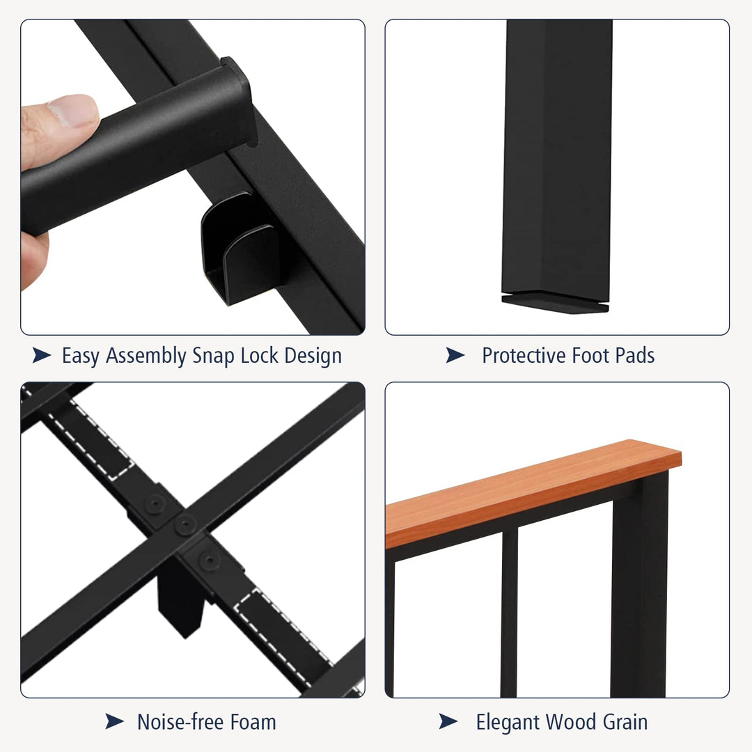 Giantex Queen/Full Size Metal Platform Bed Frame with Spindle Headboard &amp; Footboard, Black