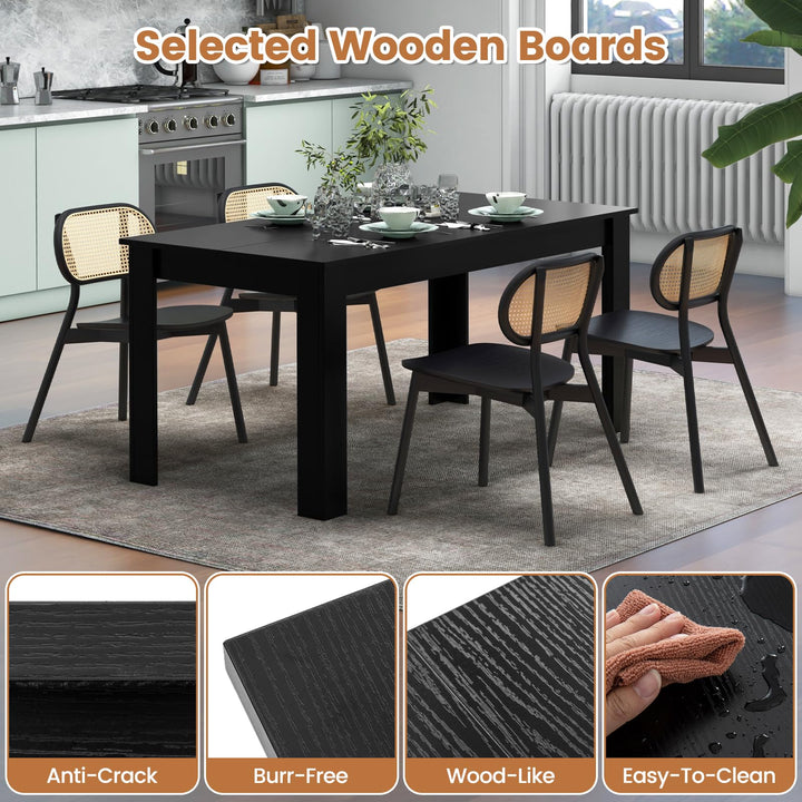 Giantex 63 Inch Rectangular Modern Dining Kitchen Table for 6 People