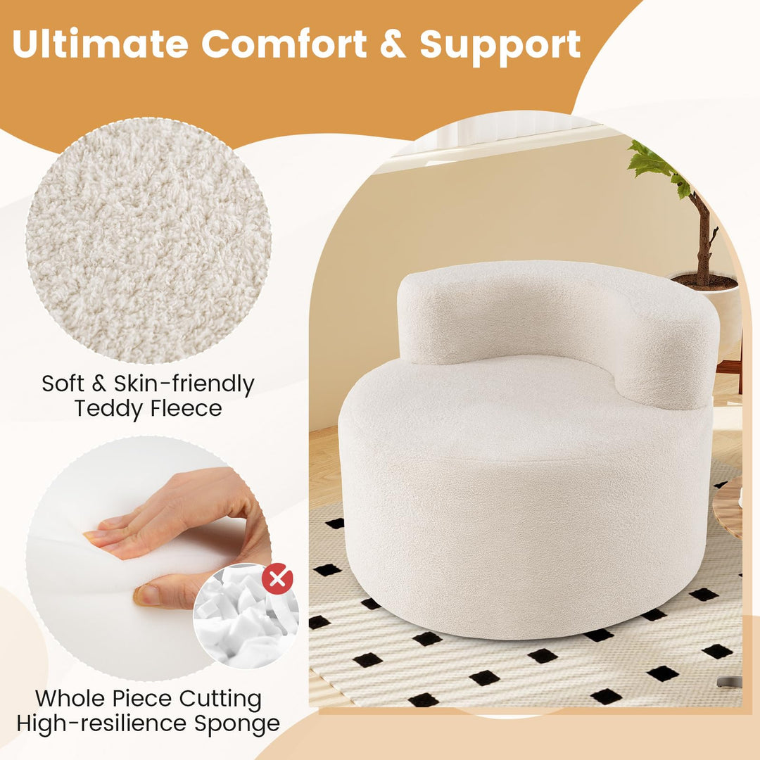 Giantex Barrel Accent Chair, Upholstered Single Sofa Chair