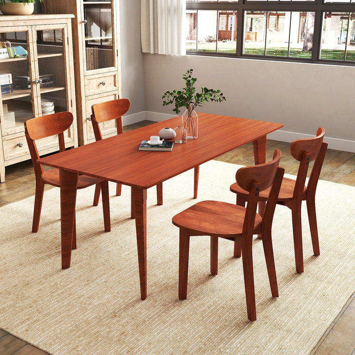 Giantex Wooden Dining Chairs, Kitchen Chairs w/Curved Backrest &amp; Solid Rubber Wood Frame