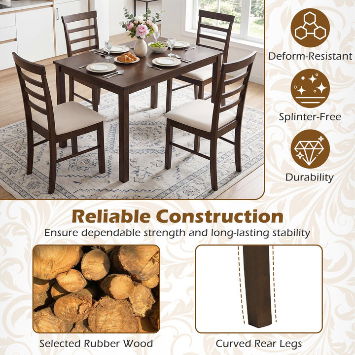 Giantex 43.5" Solid Rubber Wood Kitchen Table