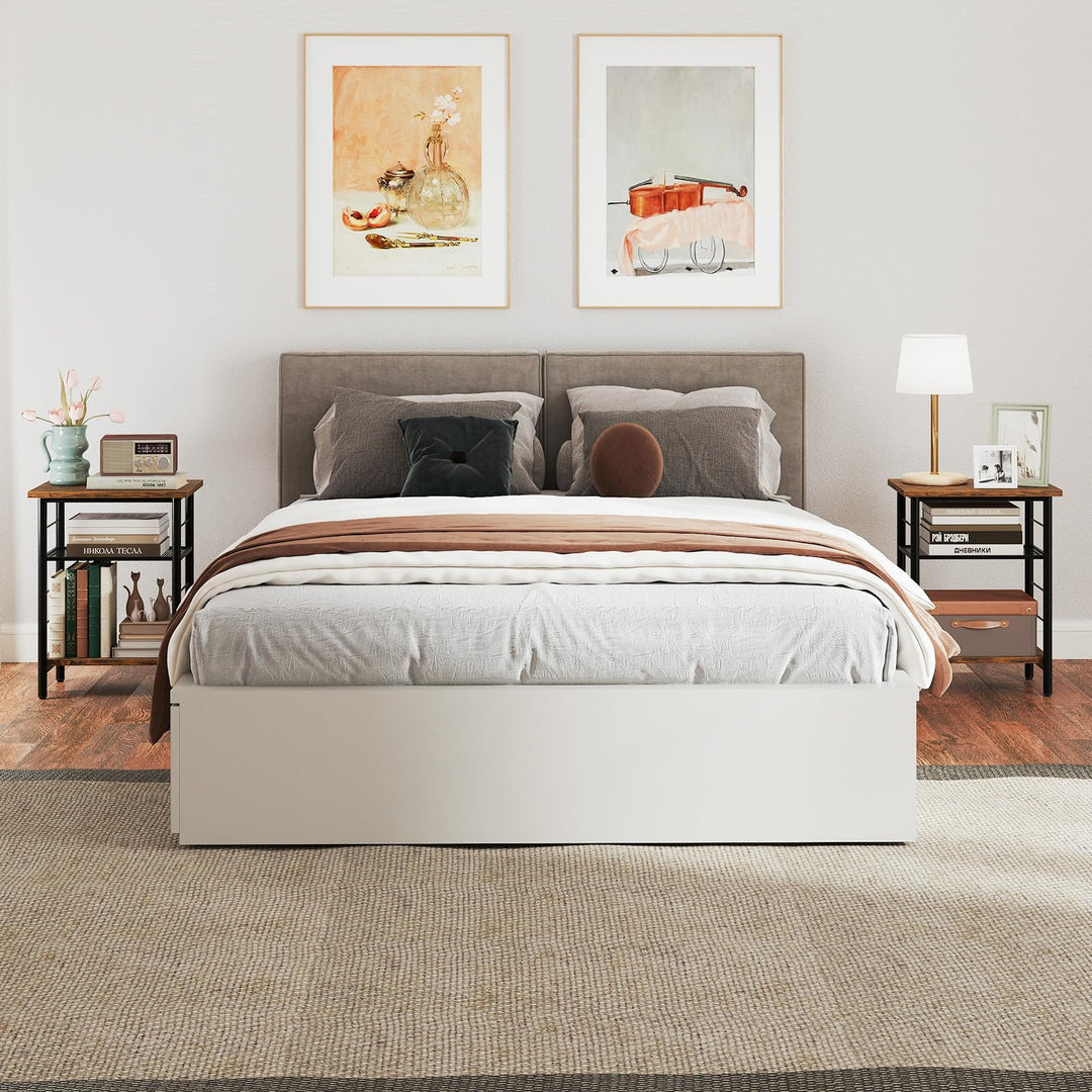 Giantex 3-Tier Side Table with Adjustable Mesh Shelf