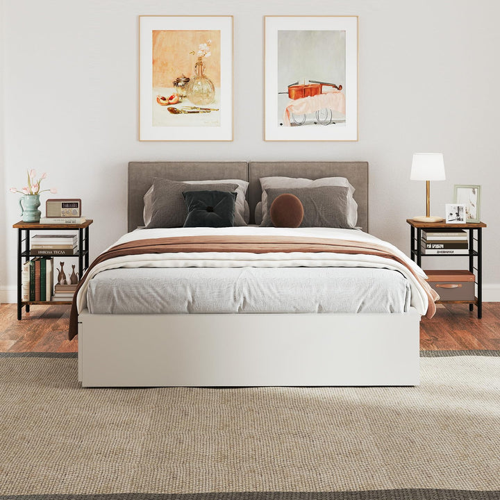 Giantex 3-Tier Side Table with Adjustable Mesh Shelf