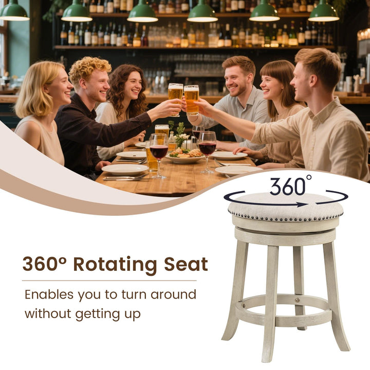 Giantex 24"Swivel Bar Stools Set of 2/4 with Comfy Padded Seat Cushion