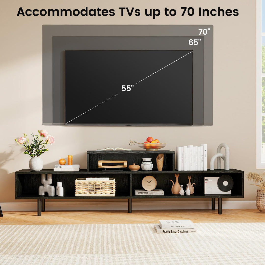 Giantex 3 Cubby TV Stand for 55/65/70 Inch TV | 63" Modern Entertainment Center