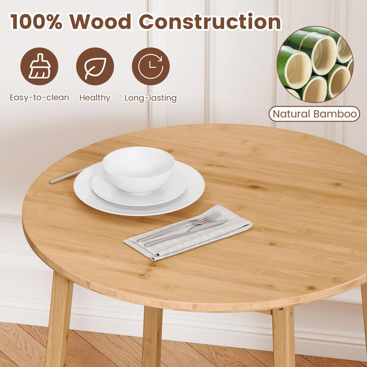 Giantex 27.5-Inches Bamboo Dining Table for 2-4 for Dining Room