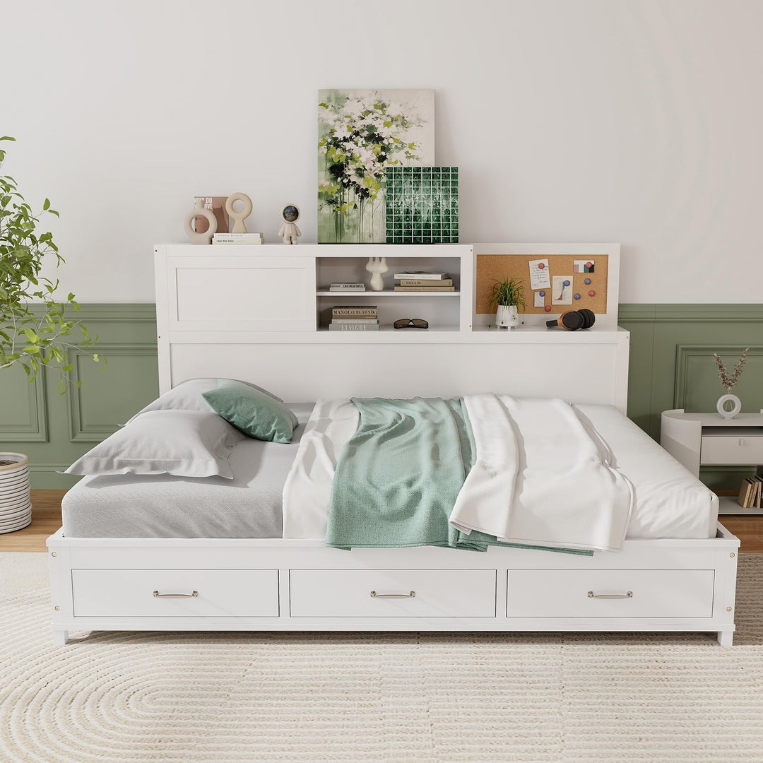 Giantex Full/Twin Size Daybed with 3 Storage Drawers
