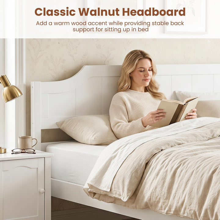 Giantex Queen/Twin/King/Full Size Wooden Bed Frame with Headboard
