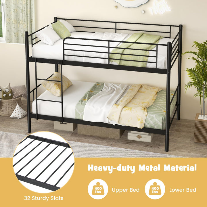 Giantex Metal Bunk Bed Twin Over Twin, Bunk Beds for Kids, Teens &amp; Adults Bunk Bed with Stairs