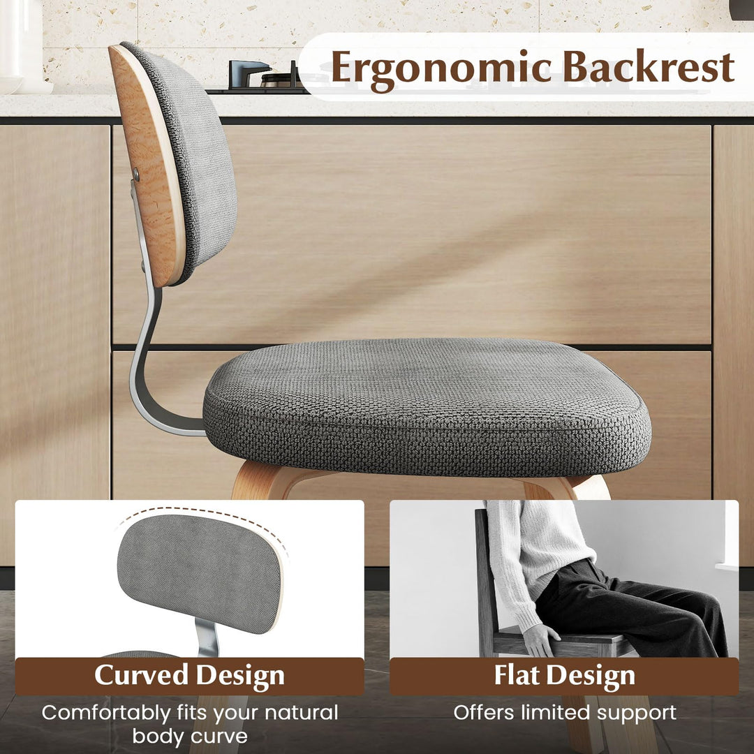 Giantex Wooden Dining Chairs Set of 2/4 Fabric Upholstered Kitchen Chairs