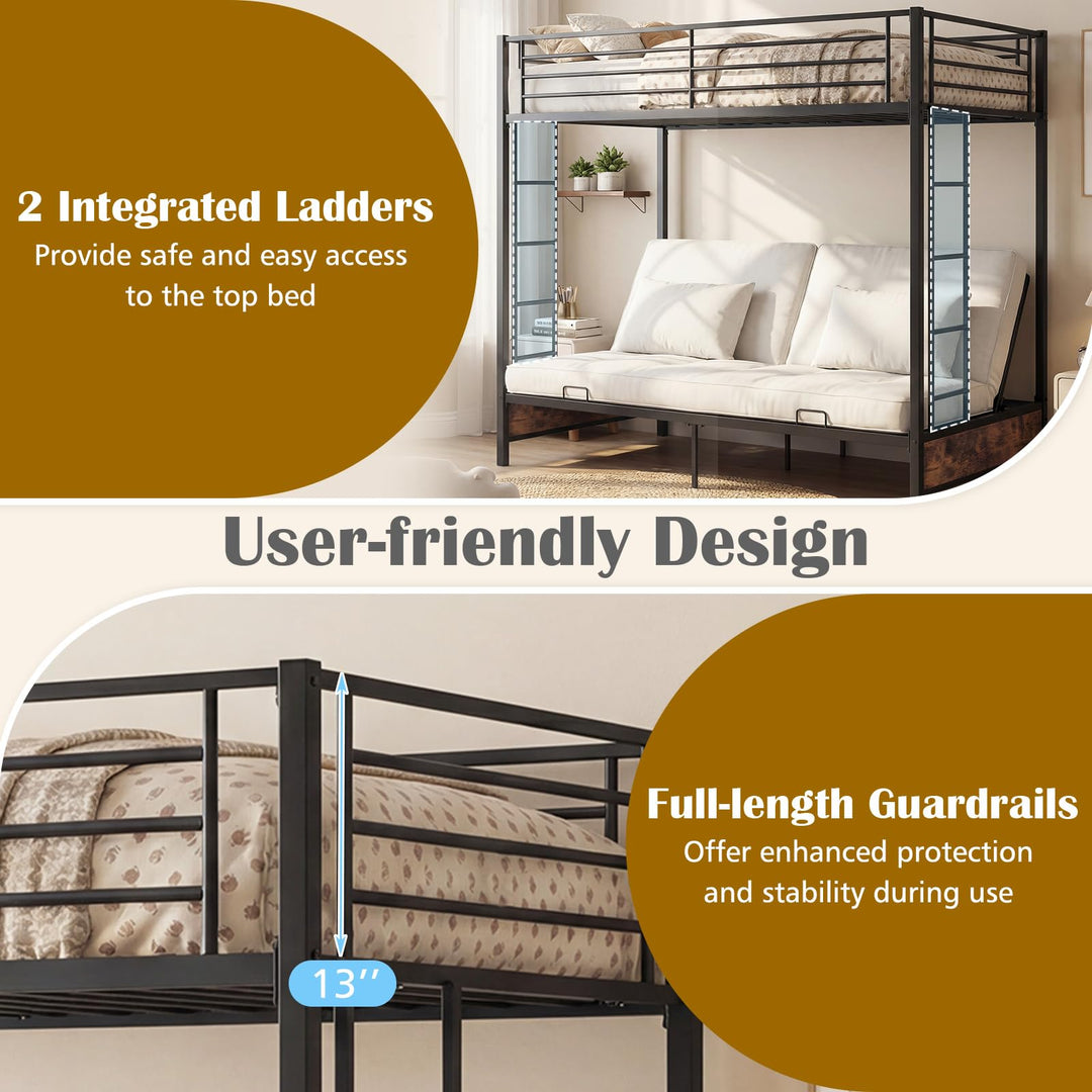 Giantex Twin Over Twin Futon Bunk Bed