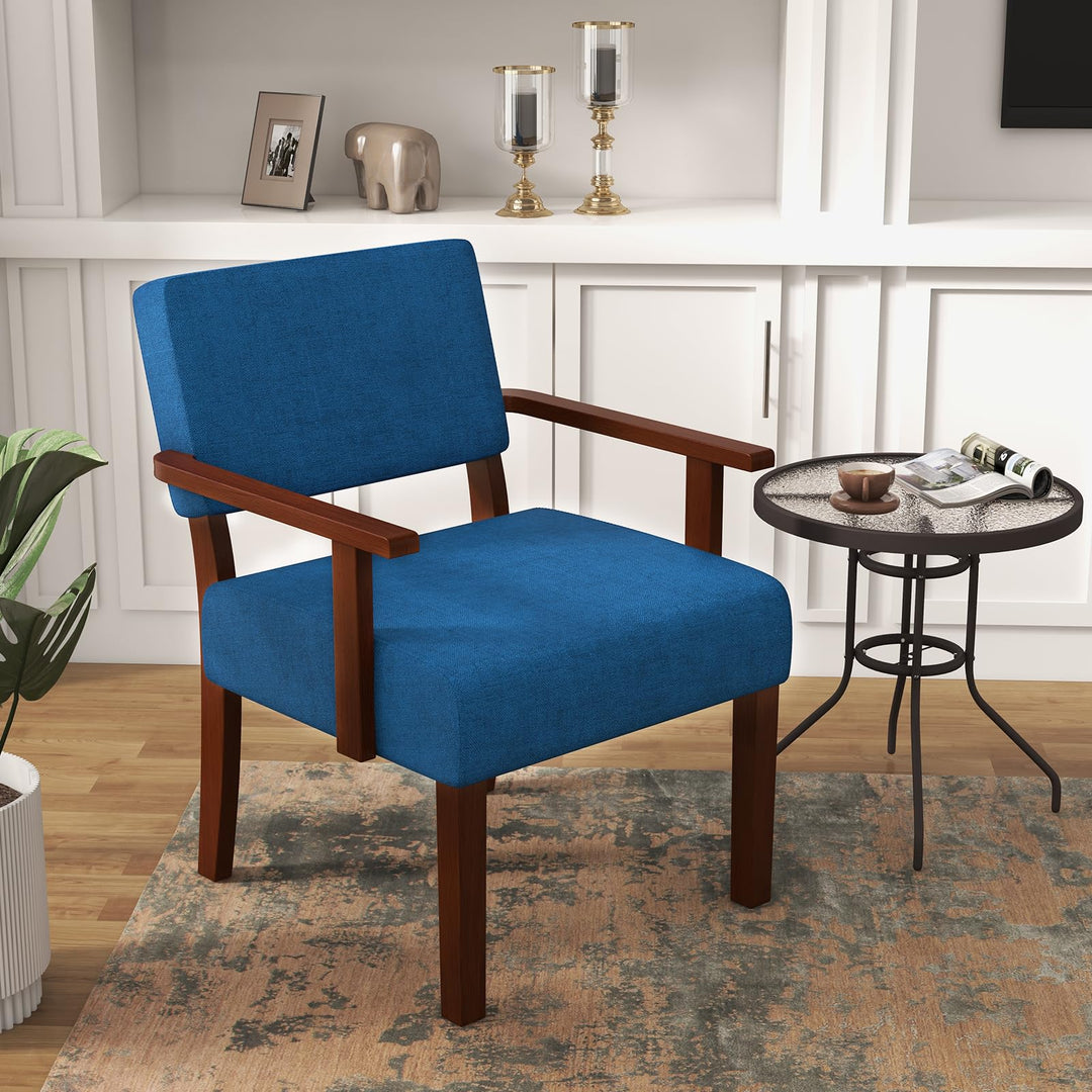 Giantex Modern Accent Chair, Linen Living Room Arm Chair w/Soft Padded Seat &amp; Backrest