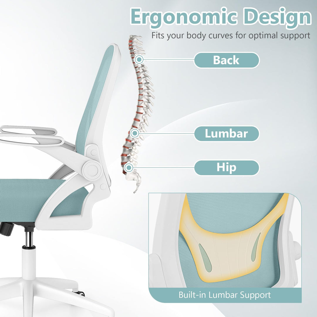 Giantex Ergonomic Desk Chair with Flip-up Arms &amp; Lumbar Support