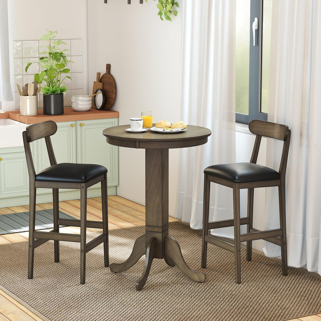 Giantex 3 Pieces Wood Bar Table Set for 2