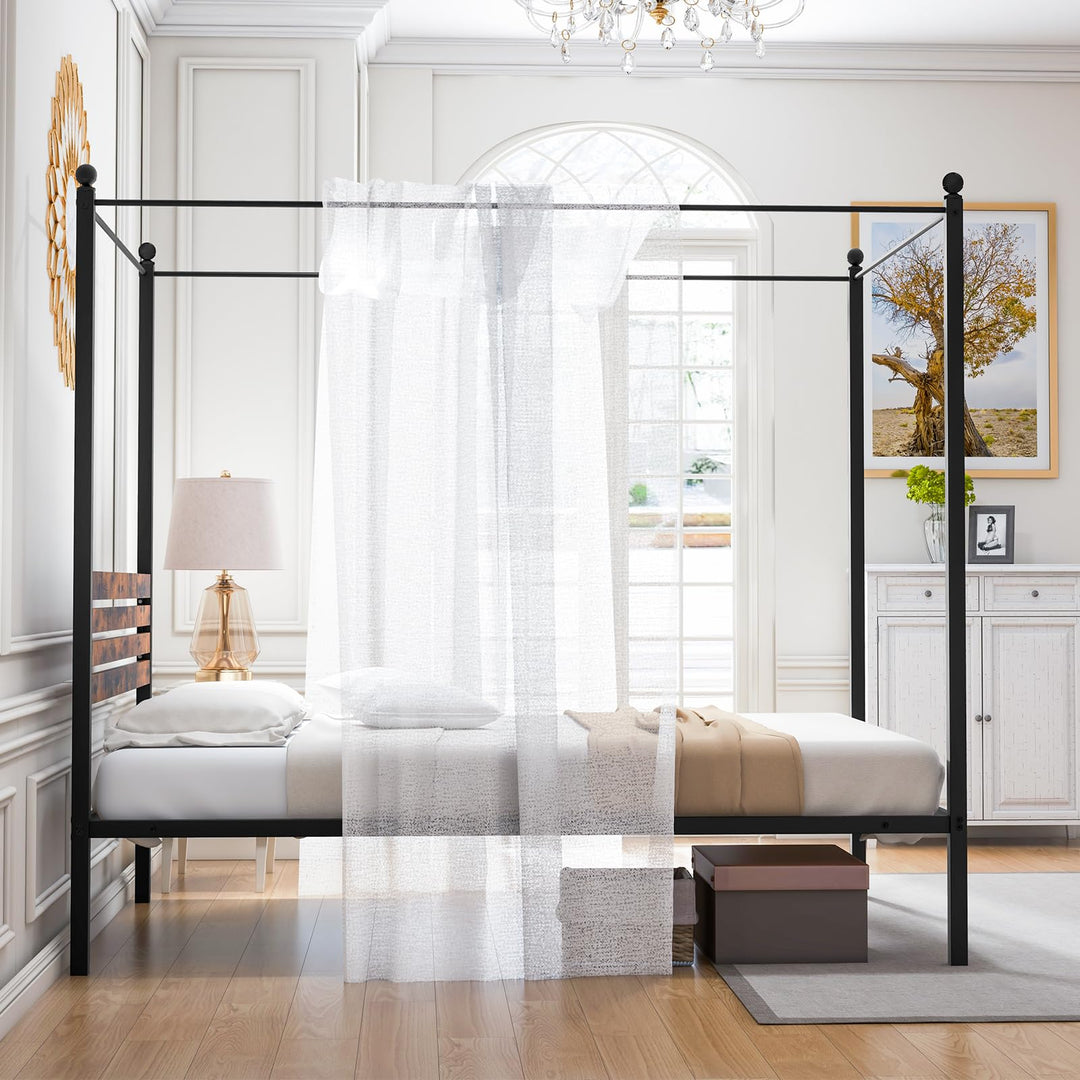 Giantex Queen/Full/Twin Size Metal Canopy Bed Frame