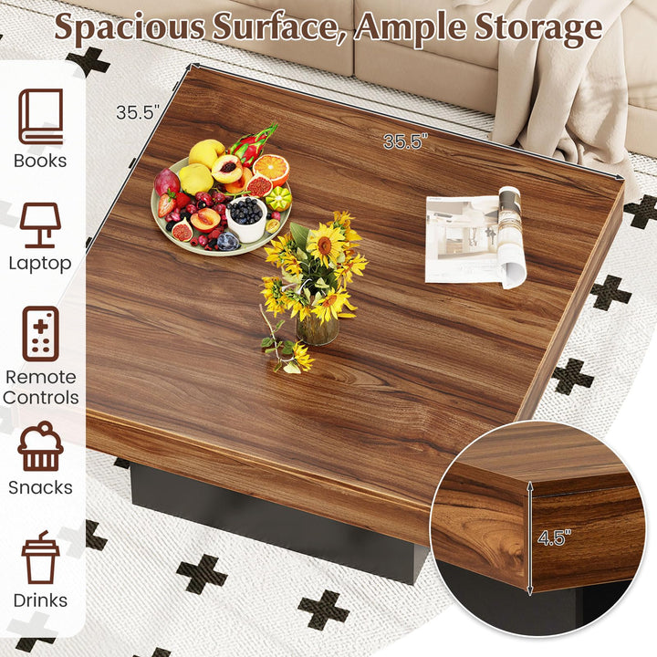 Giantex LED Coffee Table with Remote for Living Room