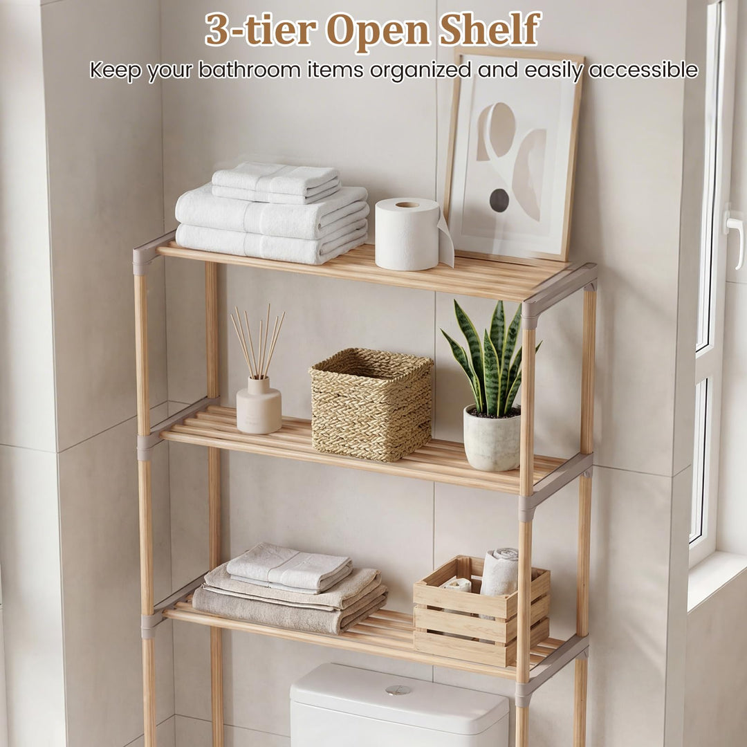 Giantex 3-Tier Over The Toilet Storage Rack with Open Shelves