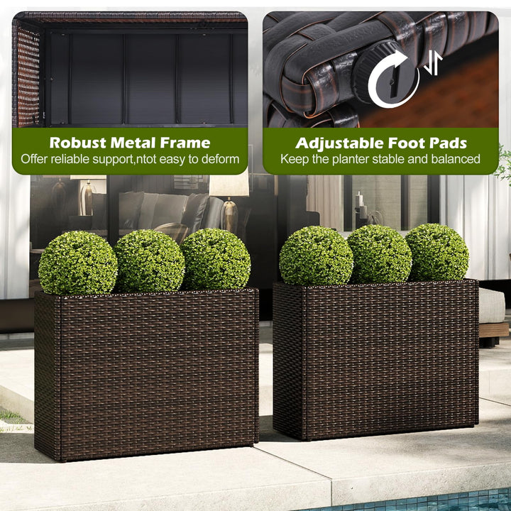 Giantex 32”x11”x24" Wicker Raised Garden Bed