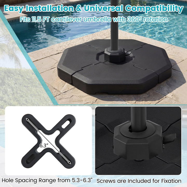 Giantex 4-Piece Fillable Offset Patio Umbrella Base(420 lbs)