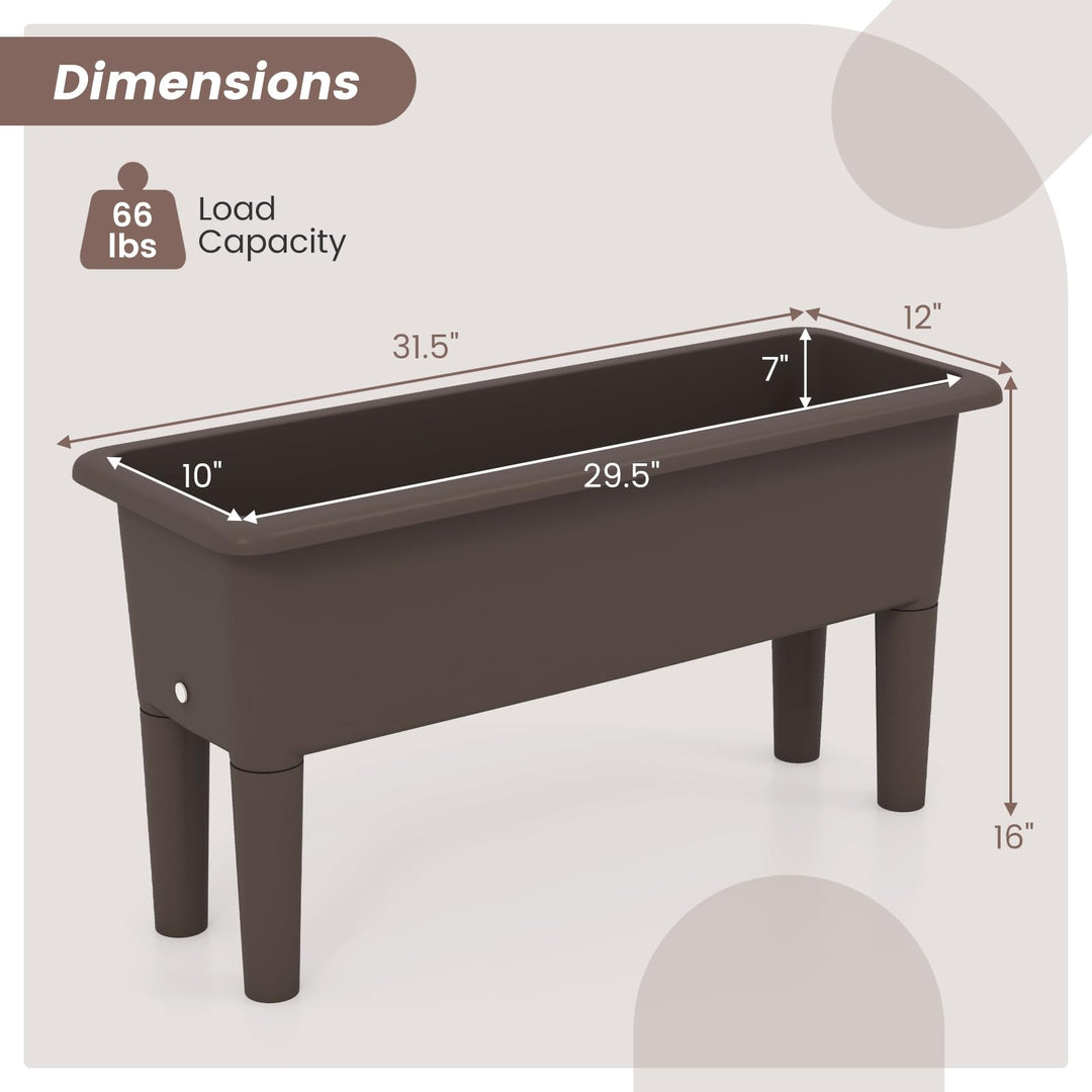 Giantex Raised Garden Beds Outdoor Set of 2, Self-Watering Planter Box with Detachable Legs &amp; Drainage Hole