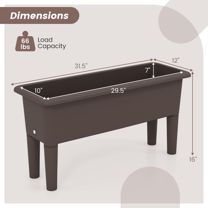 Giantex Raised Garden Beds Outdoor Set of 2, Self-Watering Planter Box with Detachable Legs &amp; Drainage Hole