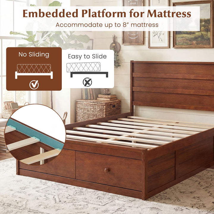 Giantex Bed Frame with Storage Drawers