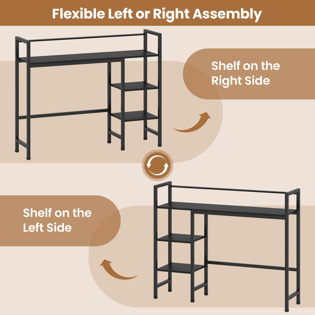 GIANTEX 4-Tier Desktop Bookshelf | 38.5" Dorm Desk Hutch for 27" Monitor
