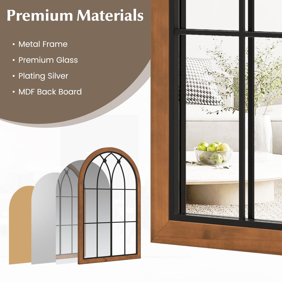 CHARMAID Arched Window Wall Mirror, 36&