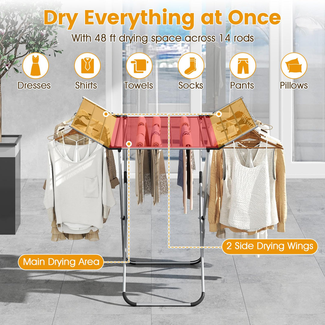 Giantex Folding Clothes Drying Rack Freestanding Aluminum Laundry Drying Rack