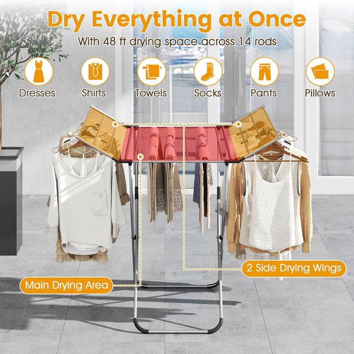 Giantex Folding Clothes Drying Rack Freestanding Aluminum Laundry Drying Rack