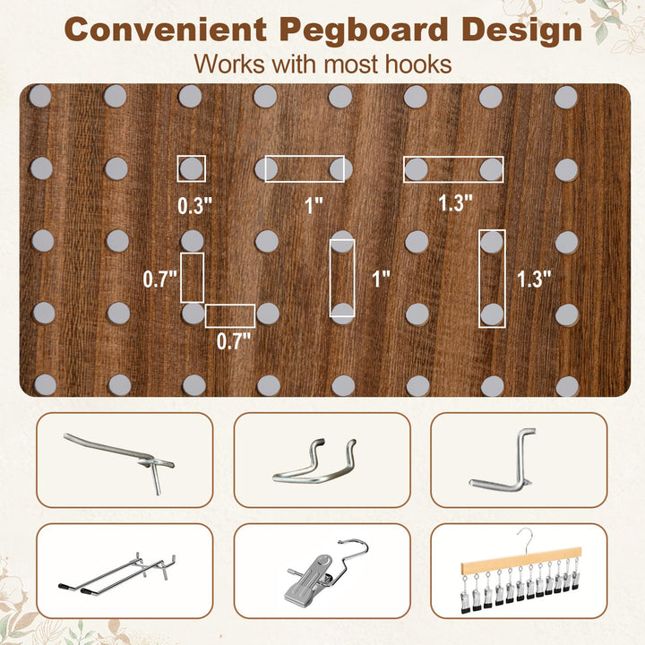 Giantex 4/6 Panel Pegboard Display &amp; Room Divider, 5.6FT Folding Pegboard Stand for Crafting Show Jewelry Retail