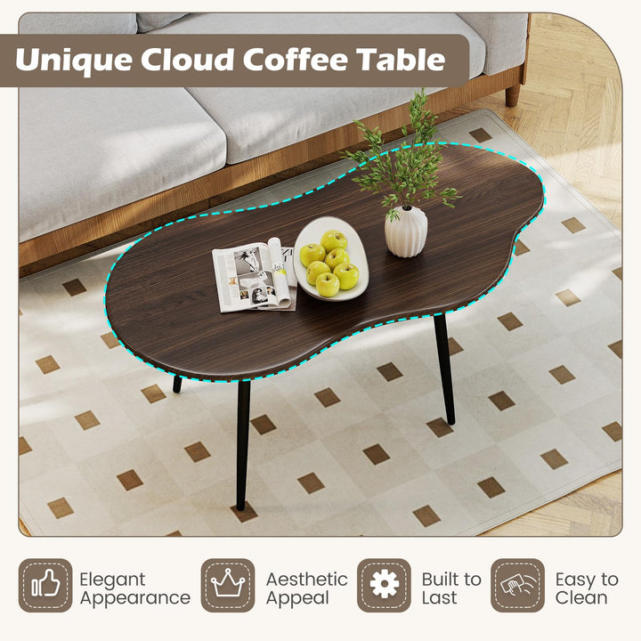 Giantex Cloud Coffee Table | 39.5" Small Center Table with Metal Frame