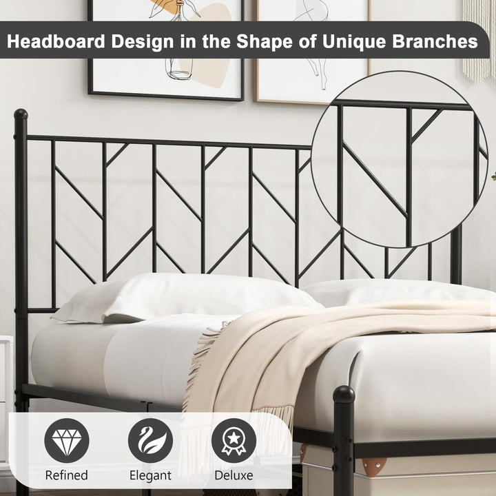 Giantex Queen/Full/Twin Size Metal Bed Frame with Victorian Style Headboard