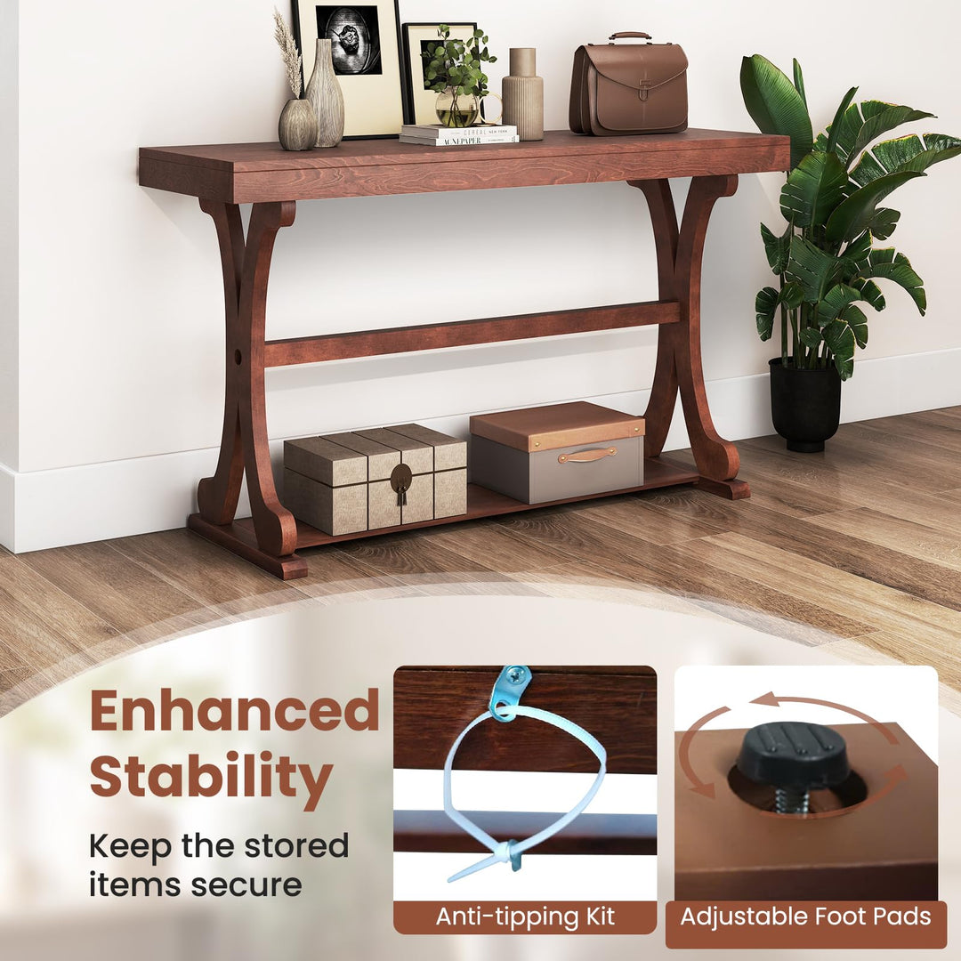 Giantex 52" Narrow Console Table with Storage Shelf &amp; Anti-Tip Kit for Entryway Living Room