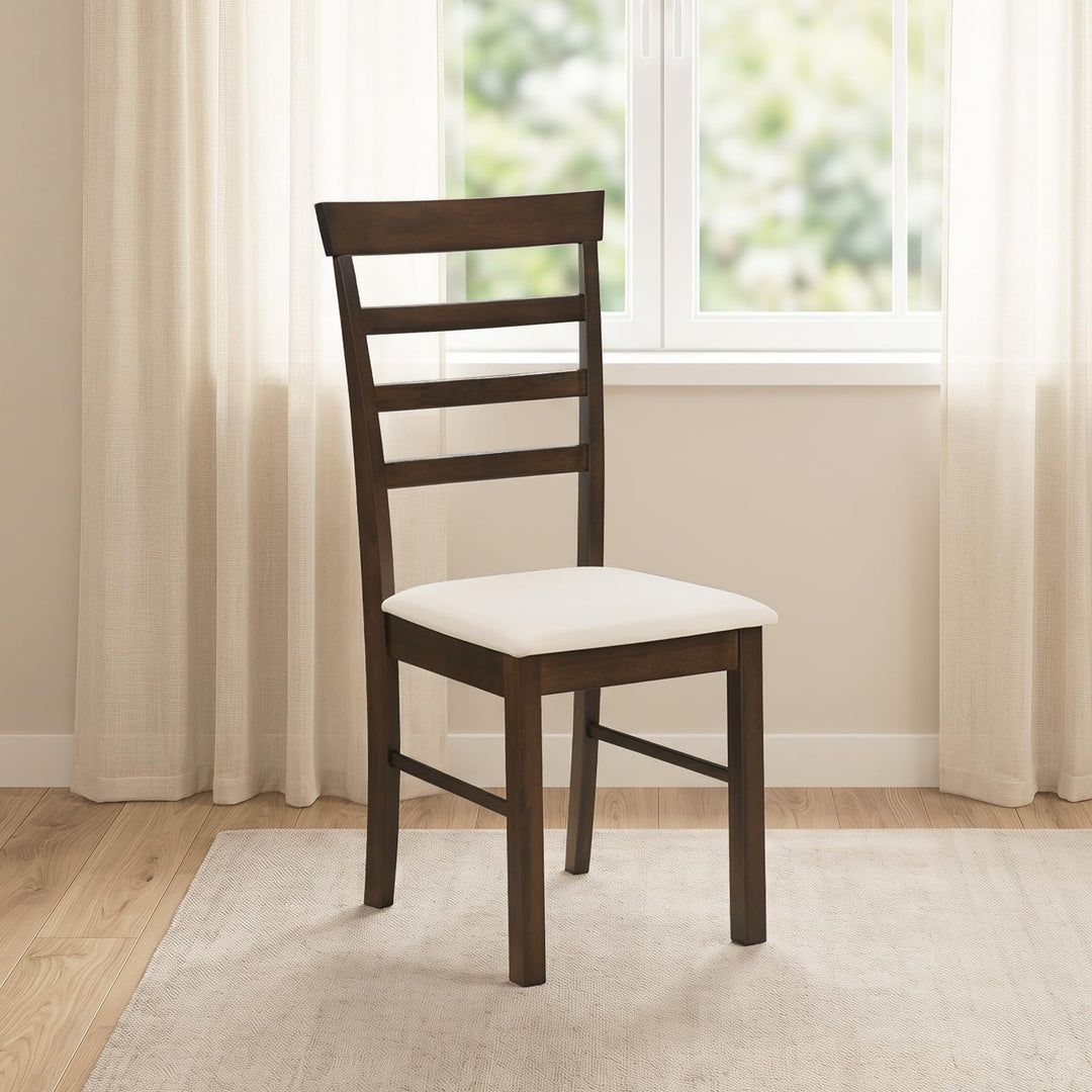 Giantex Upholstered Fabric Kitchen Chairs with Rubber Wood Frame