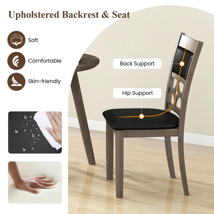 Giantex Wooden Dining Chairs, Farmhouse Armless Kitchen Chairs w/Padded Backrest &amp; Seat