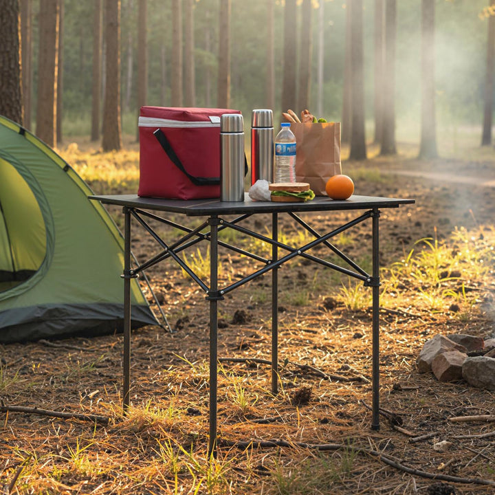 Giantex Folding Roll-up Camping Table Portable Square Table with Carry Bag for Picnic