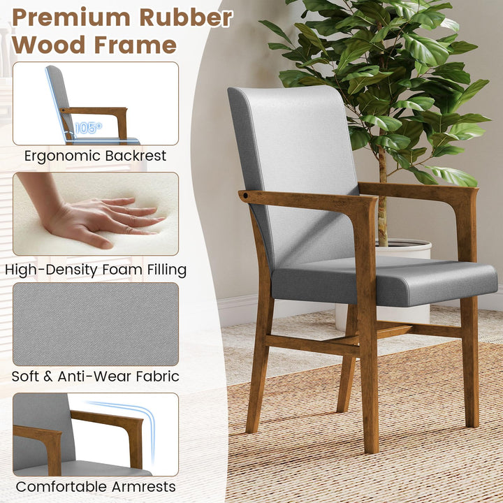 Giantex Mid Century Modern Dining Chairs Set of 2/4 with High Back, Solid Wooden Frame &amp; Soft Cushion