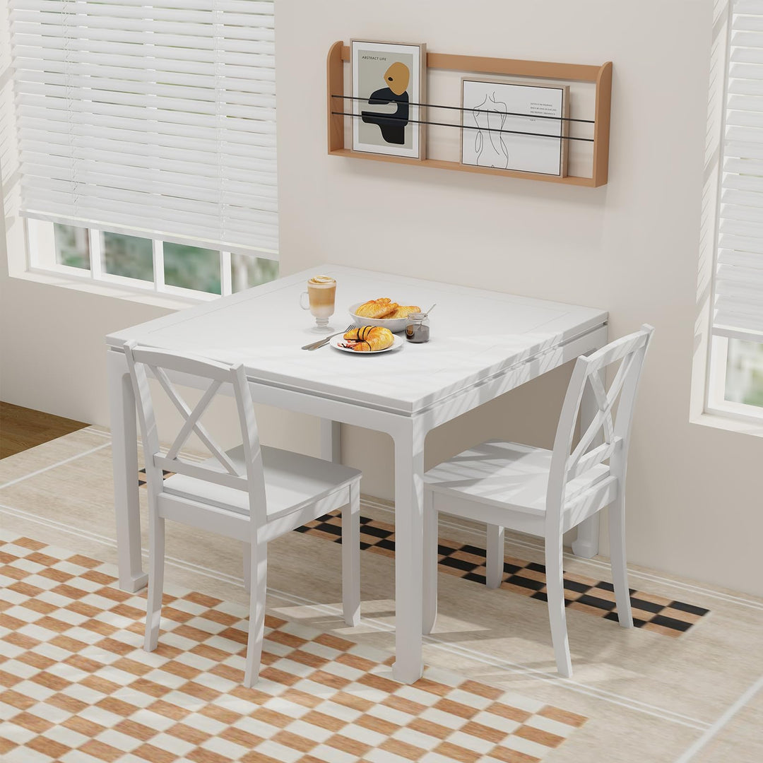 Giantex Wood Dining Chairs, Armless Kitchen Chairs w/Rubber Wood Legs &amp; Curved Backrest
