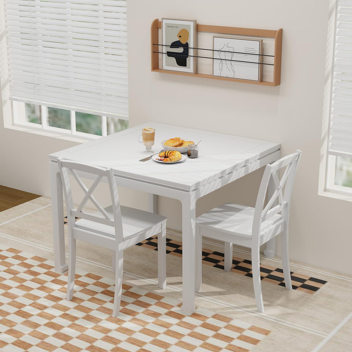 Giantex Wood Dining Chairs, Armless Kitchen Chairs w/Rubber Wood Legs &amp; Curved Backrest